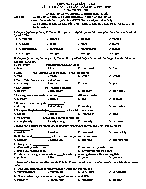 Đề thi thử vào THPT Lần 1 môn Tiếng Anh - Năm học 2019-2020 - Trường THCS Lâm Thao